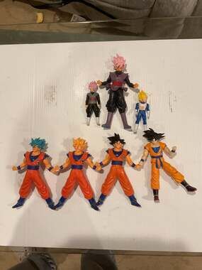 Dragon Ball Z & Super Action Figure Set - 7 Pieces Goku, Vegeta, Rosé